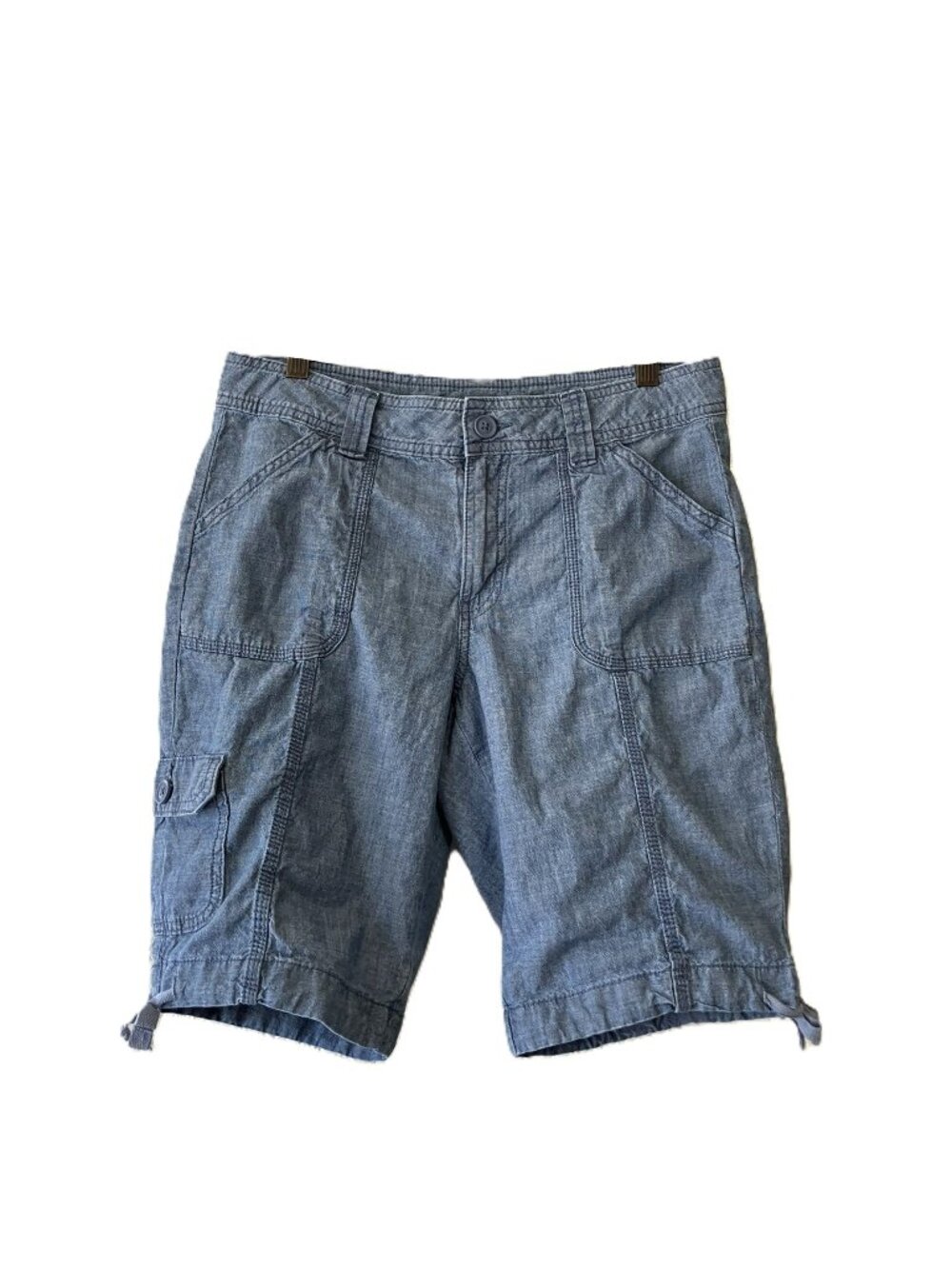 St. John's Bay Blue Cotton Bermuda Cargo Shorts Size 6